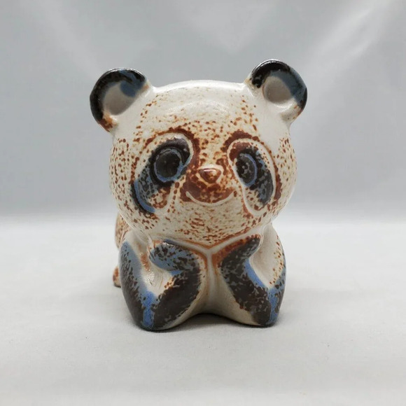 Vintage Ceramic Panda Bear Candle Holder Small Succulent Planter Rustic Cottage - Picture 7 of 15